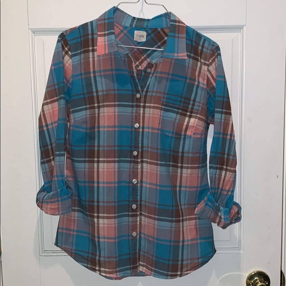 Lightweight J Crew Summer Plaid Button Down Shirt